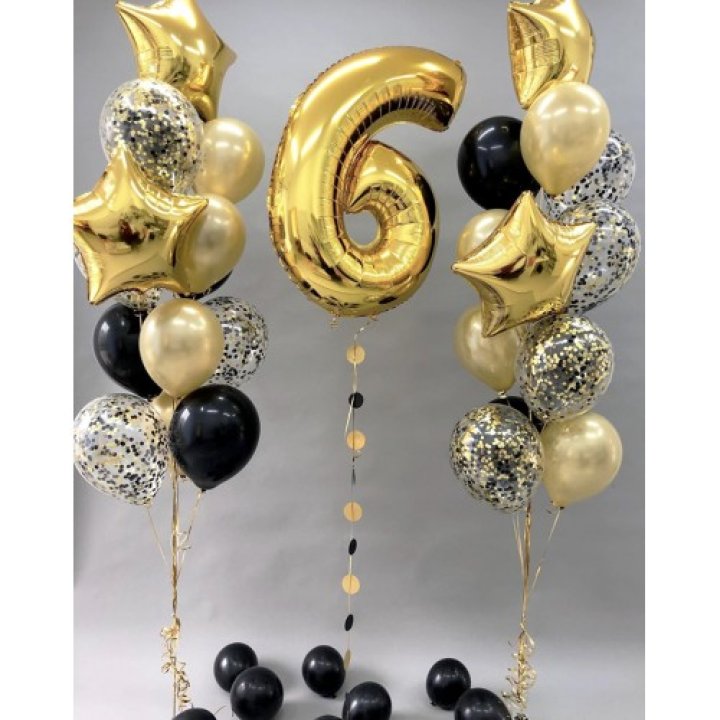 Цифра с фонтанами шаров  в Калуге