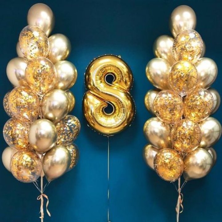 Цифра с фонтанами шаров  в Калуге