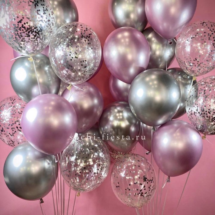 Фонтан шаров "Сильвер пинк" в Калуге