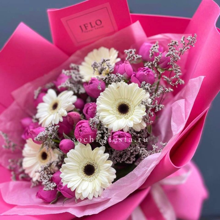 Букет гербер и мисти бабблс  в Калуге