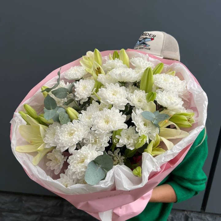  Букет  хризантемы и лилии в Калуге