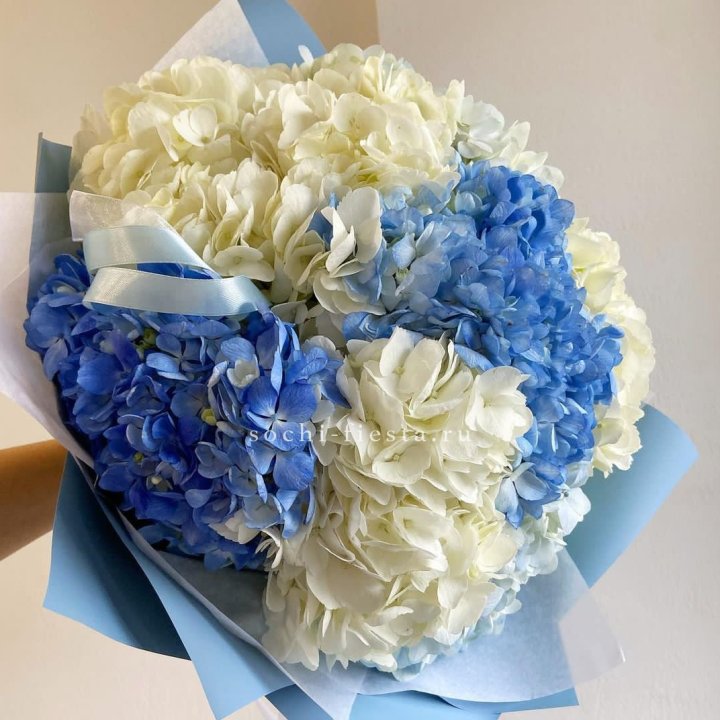 Букет гортензий "Голубая лаза" в Калуге