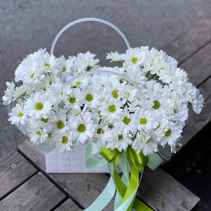 Сумка с хризантемами ромашками в Калуге