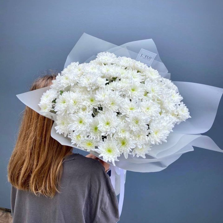 Букет хризантем "Белая снежинка" в Калуге