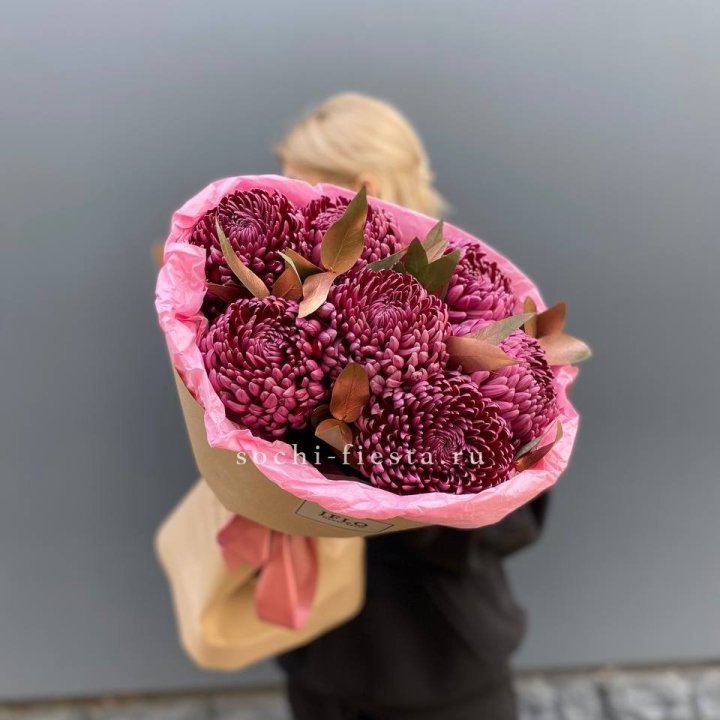 7 Хризантем Бигуди в золоте в Калуге