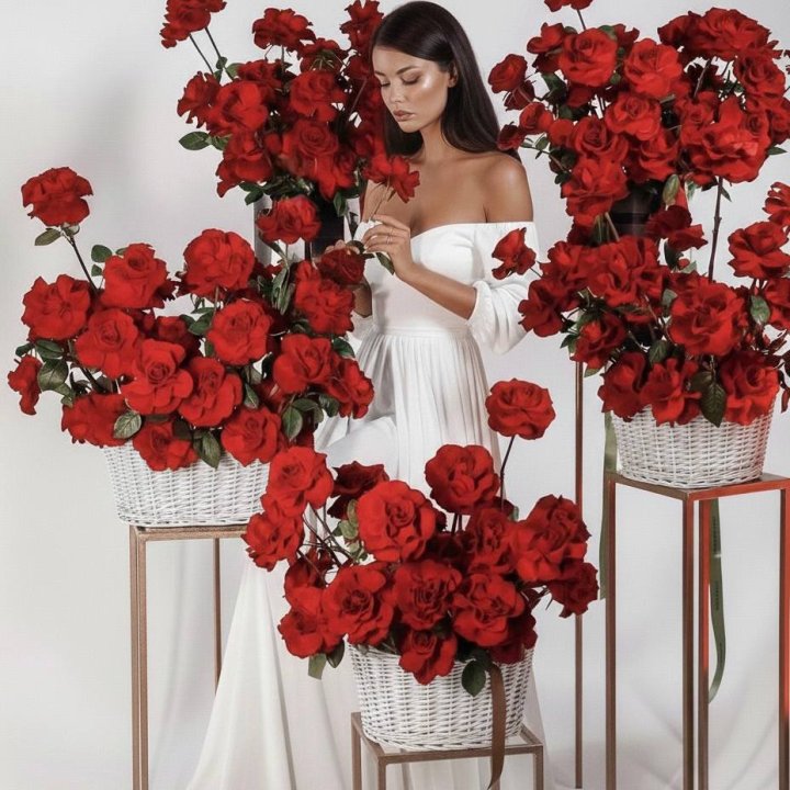 Сет из красных французских роз в Калуге