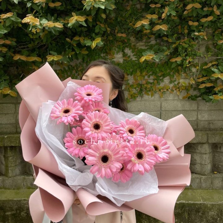 13 розовых гербер в Калуге