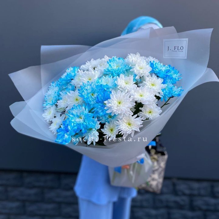 Букет хризантем "Голубая снежинка" в Калуге