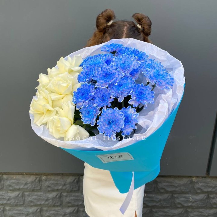 Дуо букет розы и хризантема в Калуге