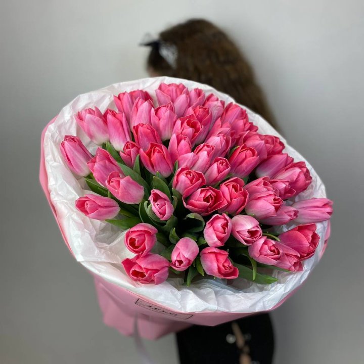 51 розовый тюльпан "Рози" в Калуге