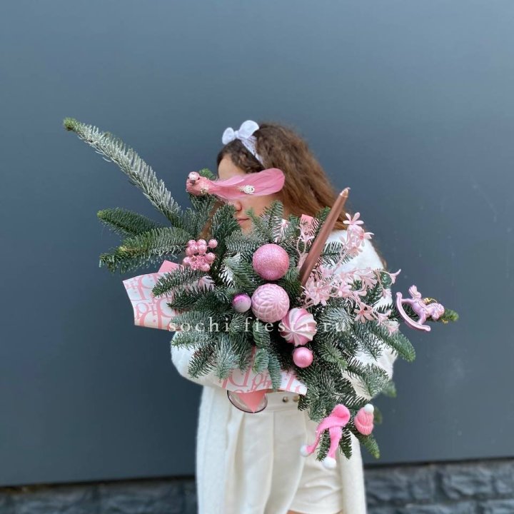 Композиция бокал розовый в Калуге