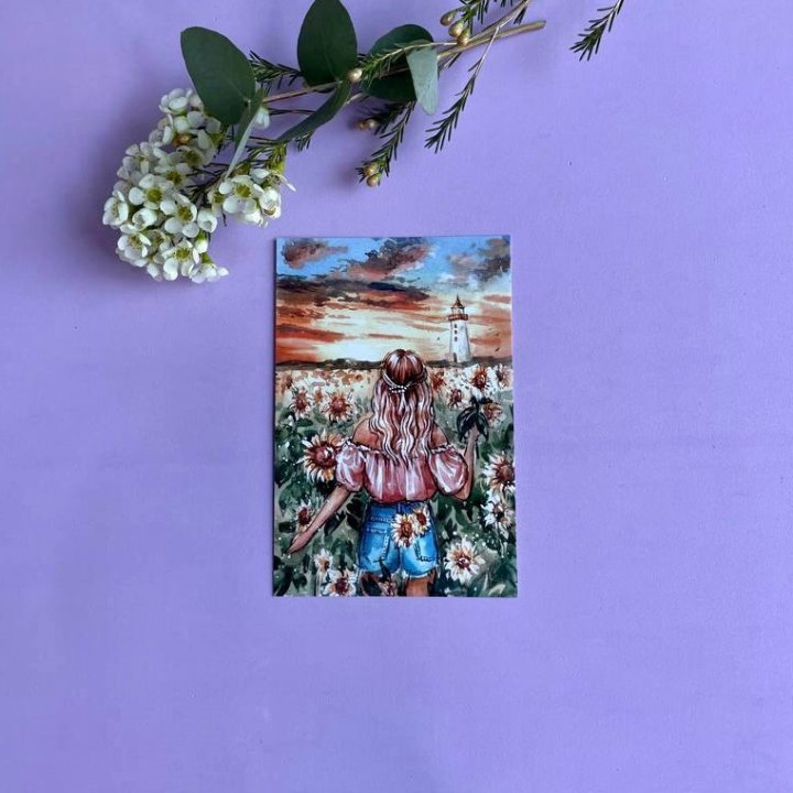 Открытка к букету "Подсолнух" в Калуге