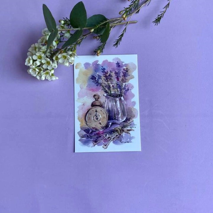 Открытка к букету "Часы" в Калуге