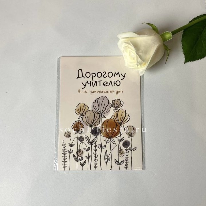 Открытка к букету "Дорогому учителю" в Калуге