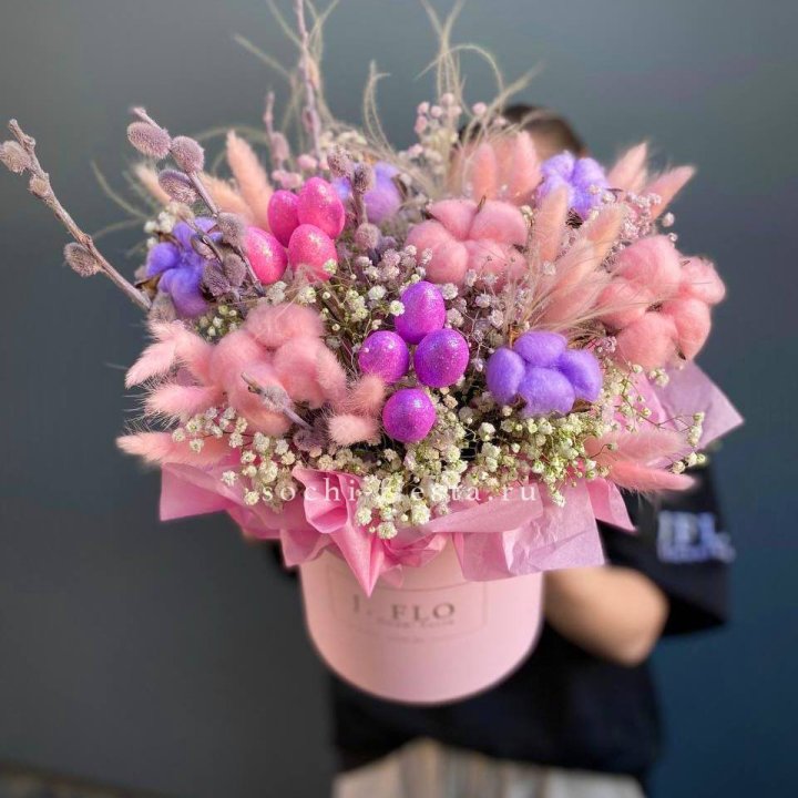 Сухоцветы в коробке  в Калуге