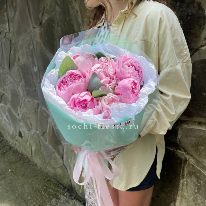 7 зефирных пионов в фоамиране в Калуге