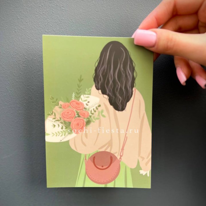 Открытка к букету "Потрясающая девушка" в Калуге