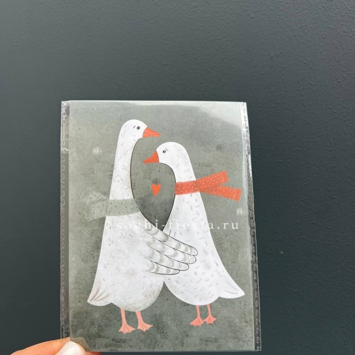 Открытка к букету "Гуси” в Калуге