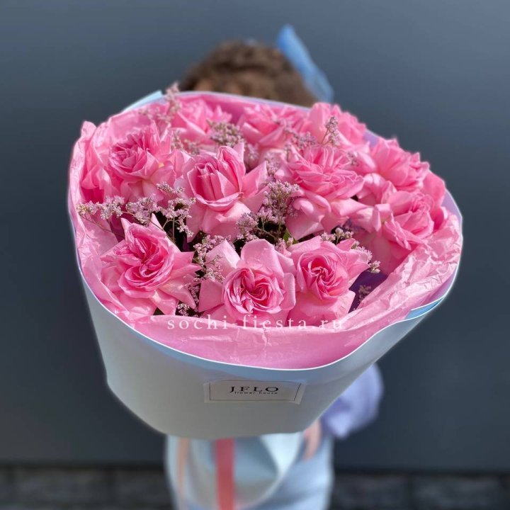 Букет французских розовых роз  в Калуге