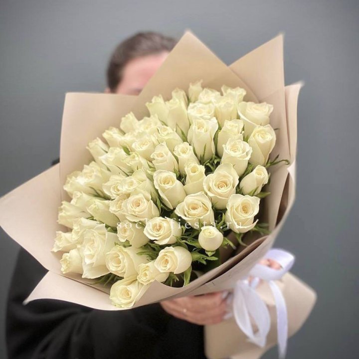 51 белая кенийская роза  в Калуге