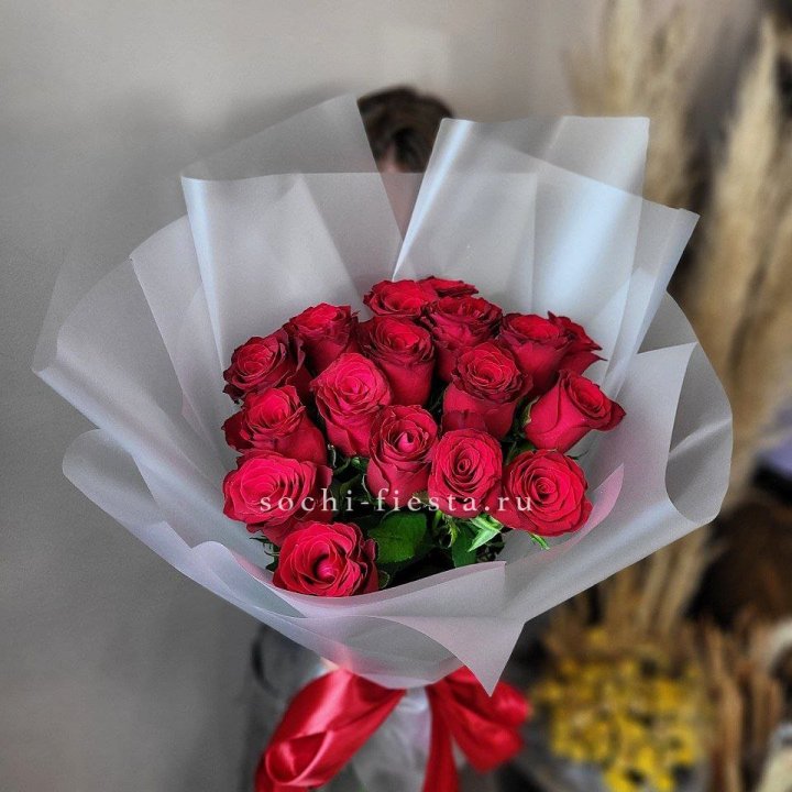 17 красных роз "Нет времени ждать" в Калуге