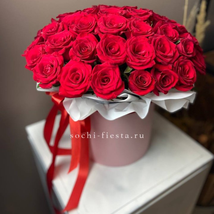 Красные розы 51шт  в коробке в Калуге