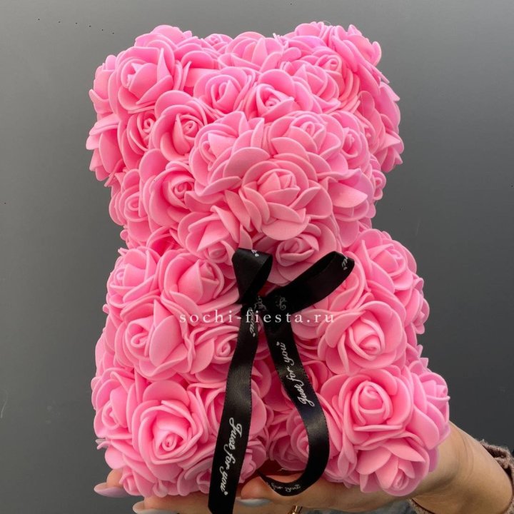 Игрушка медведь из розовых роз в Калуге