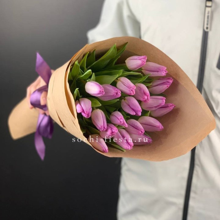 19 розовых  тюльпанов в Калуге
