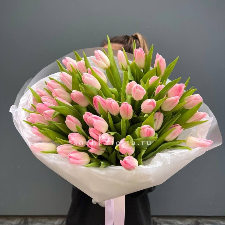 Букет тюльпанов нежно-розовых в Калуге