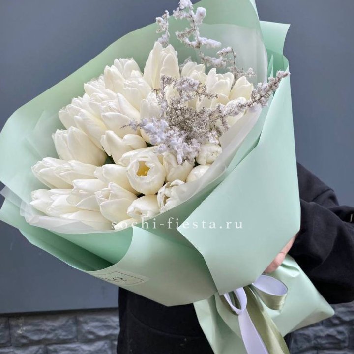 Букет белых тюльпанов "Бьянко" в Калуге