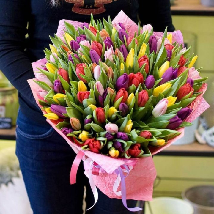 101 тюльпан "Джуси" в Калуге