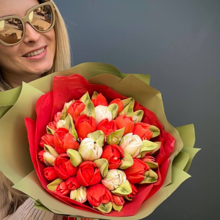 Зефирный букет из тюльпанов в Калуге
